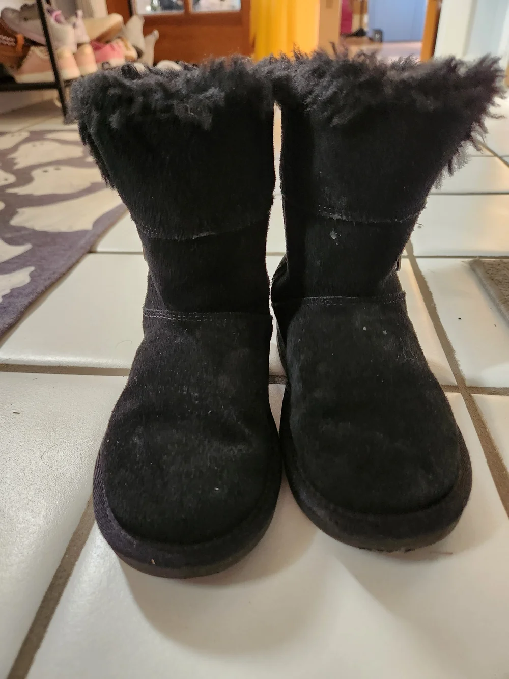 Koolaburra Black Suede Shearling Short Boot
